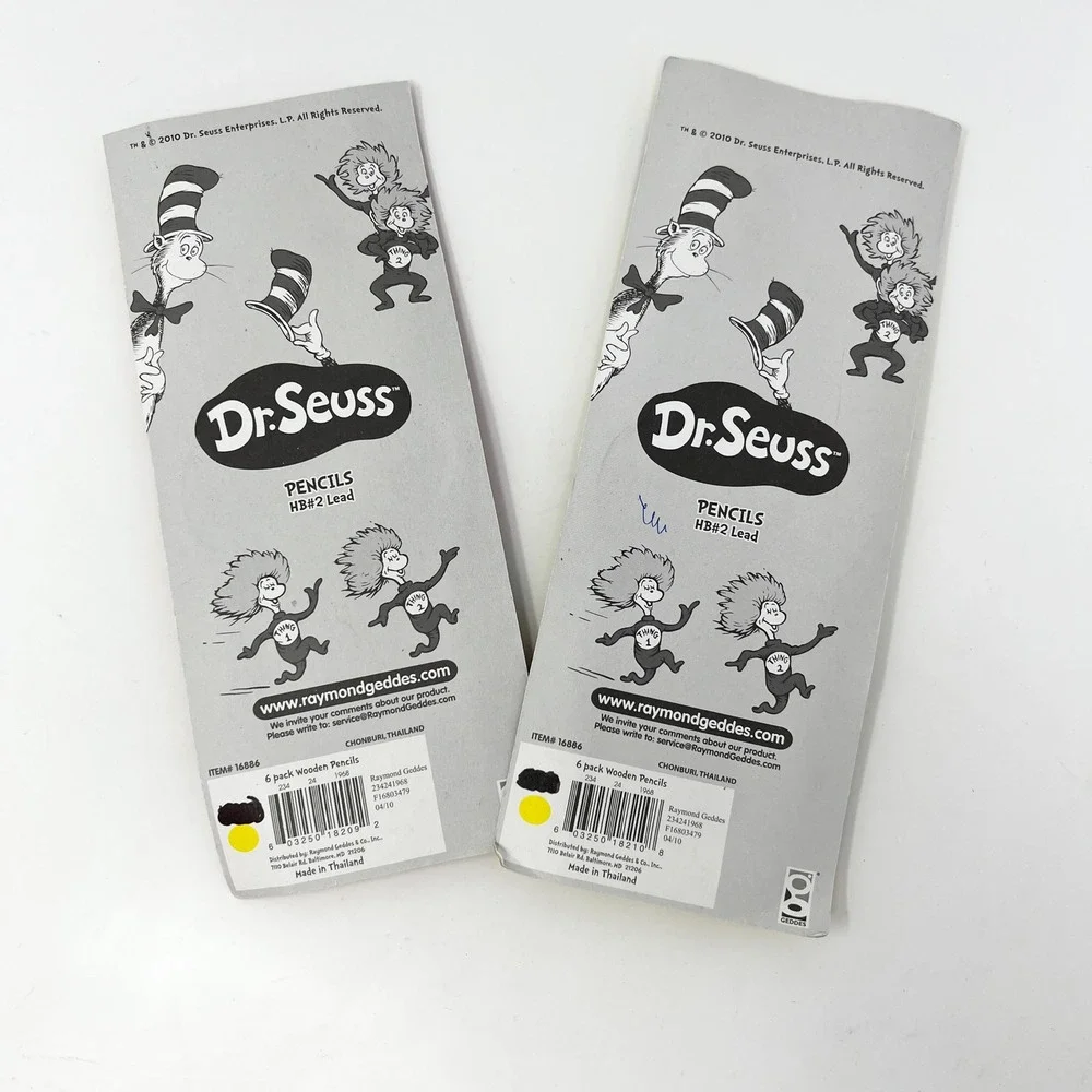 Dr. Seuss pencils‎ pack of 6 New, Vintage Pencils 2010